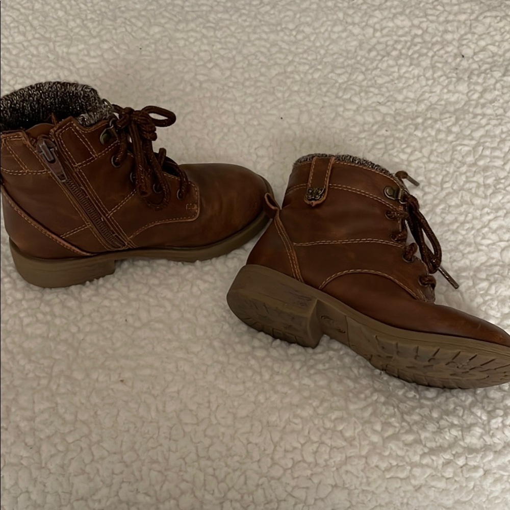Girls’ Brown Lace-Up Ankle Boots- size 10